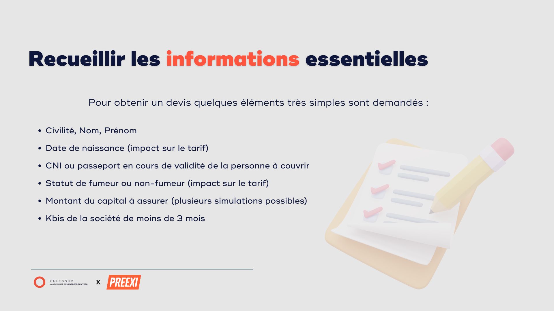 Informations essentielles homme clé