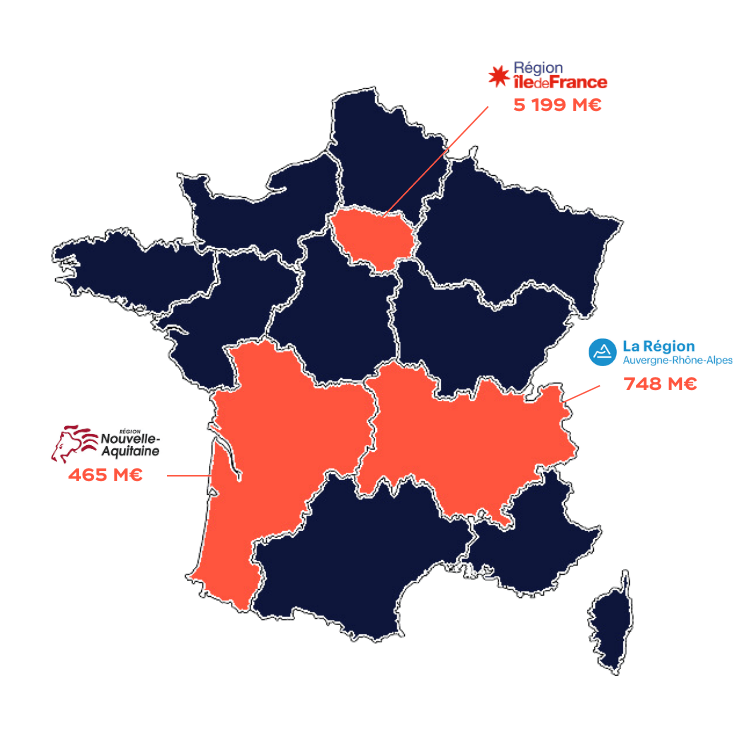 carte des levées de fonds en france en 2024